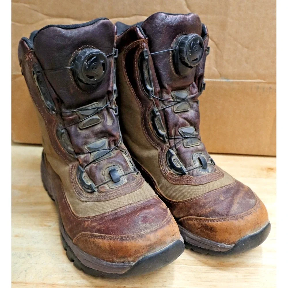 LL Bean BOA Technical Mens Brown Leather Waterproof Hunting Boots GoreTex Size 6